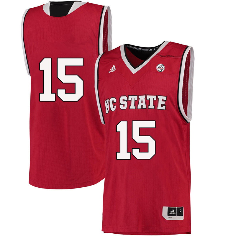 Men #15 Sam Hunt NC State Wolfpack College Basketball Jerseys-Red